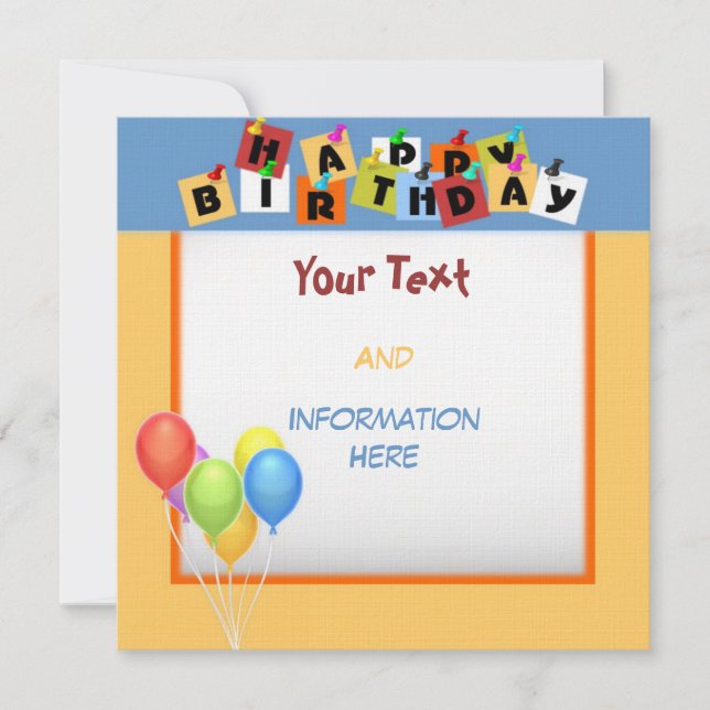 Happy Birthday Invitation (Front)