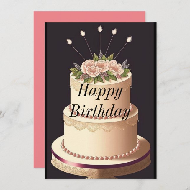 Happy Birthday  Invitation (Front/Back)