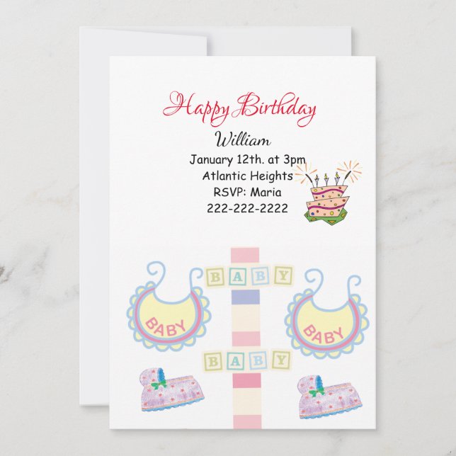 Happy Birthday Invitation Baby (Front)