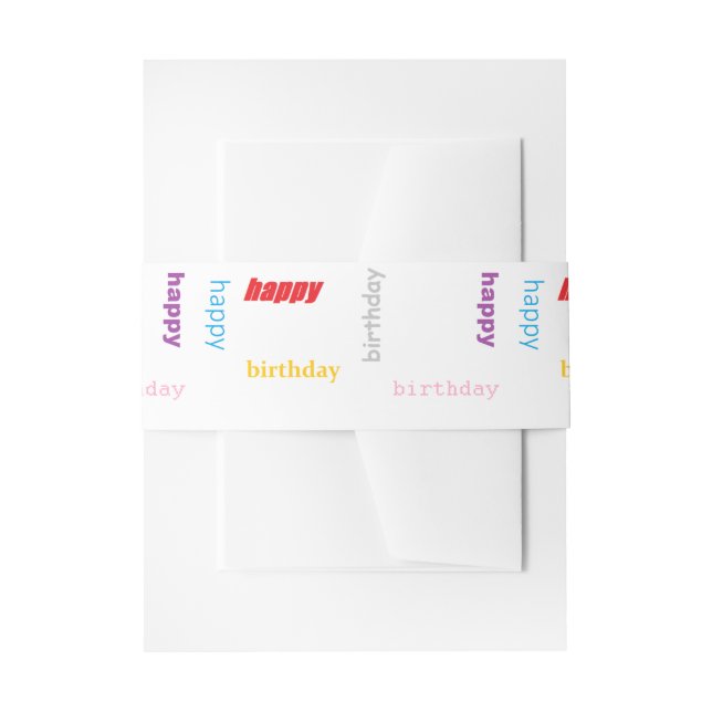 Happy birthday invitation belly band (Front Example)