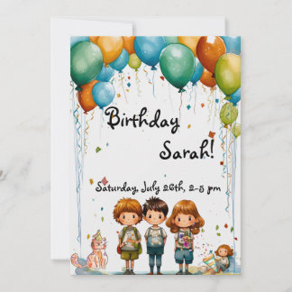 Happy Birthday Invitation, Birthday Invitation 