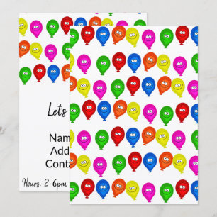 Happy Birthday Invitation Colourful Balloons