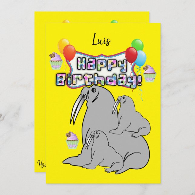 Happy Birthday Invitation Seal Balloons (Front/Back)