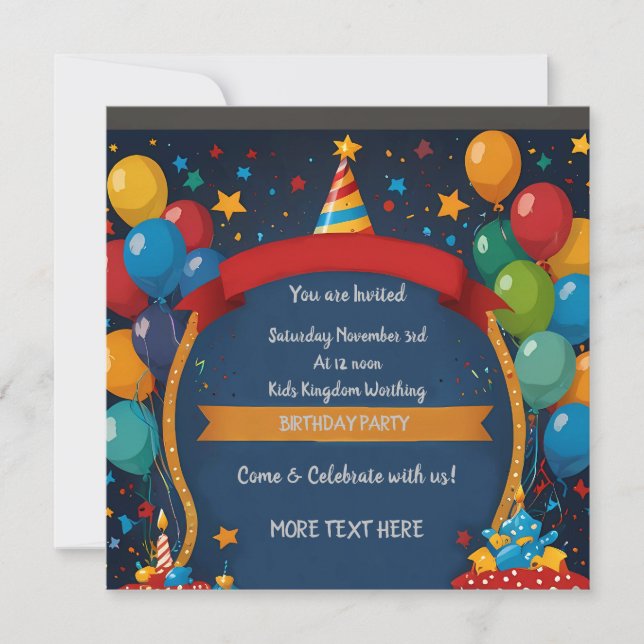 Happy Birthday Invite  (Front)