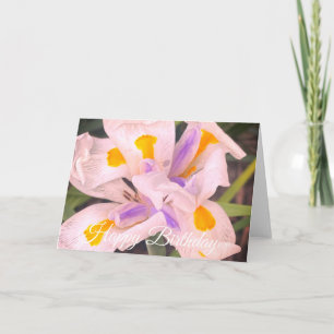 Happy Birthday Iris Flower Card