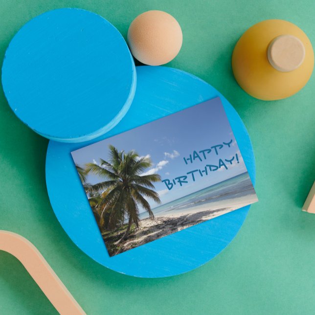 Happy Birthday Isla Saona Caribbean Paradise Beach Card (Creator Uploaded)