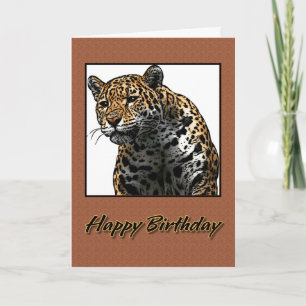 Happy Birthday Jaguar Illustration Card