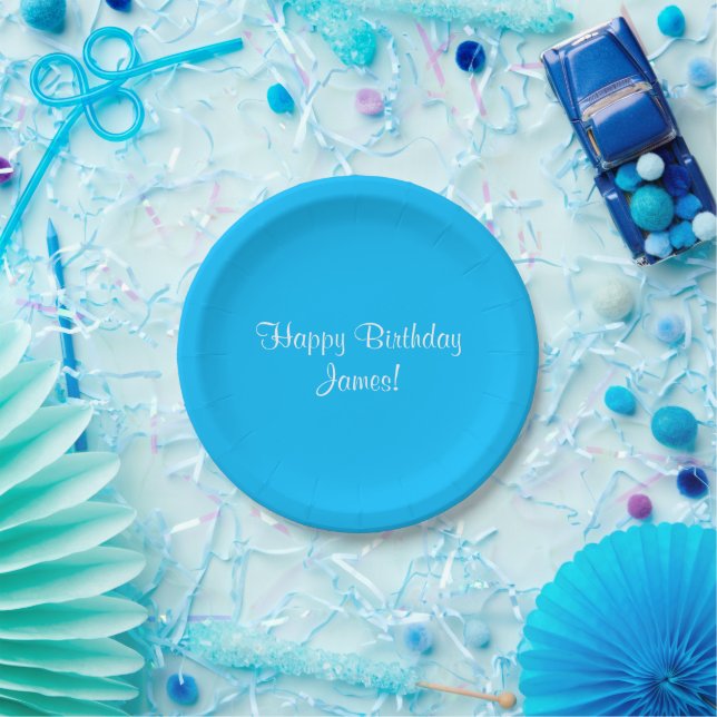 Happy Birthday (James) Name Here Paper Plate (Party)