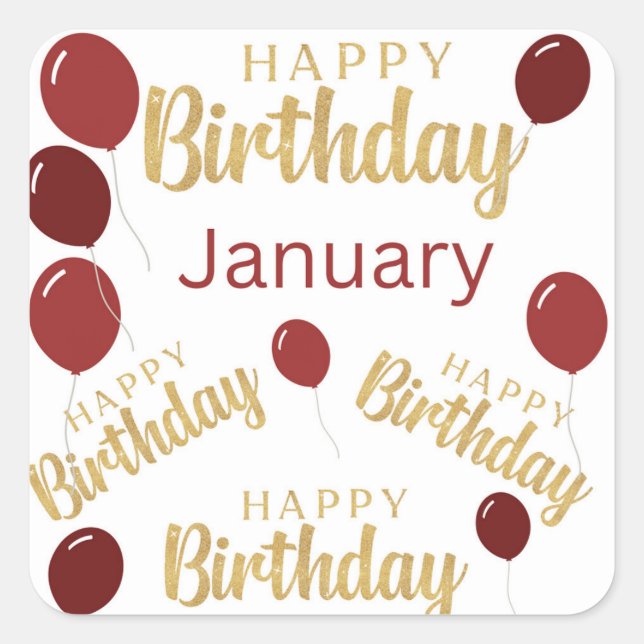happy birthday January birthdays Sticker (Front)