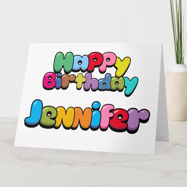 Happy Birthday Jennifer Card (Front)