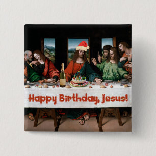 Happy Birthday, Jesus! 15 Cm Square Badge