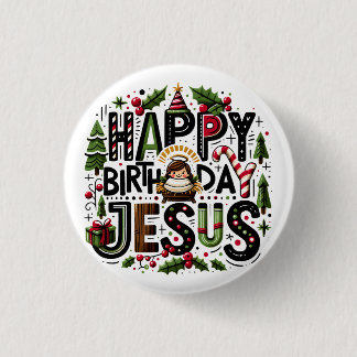 Happy Birthday Jesus 3 Cm Round Badge