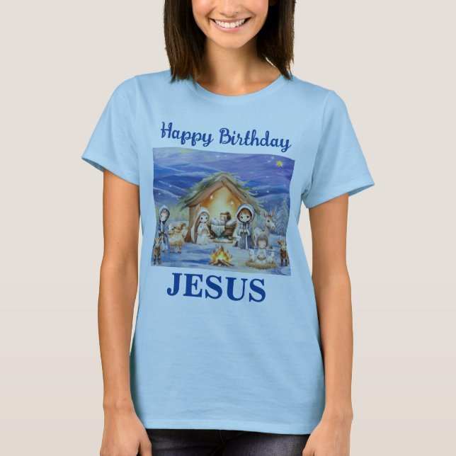 Happy Birthday Jesus Adult T-shirt (Front)