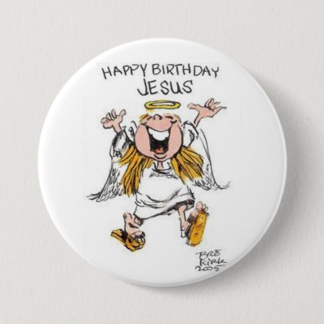 happy birthday Jesus button (Front)