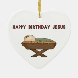 Happy BIrthday Jesus Ceramic Tree Decoration