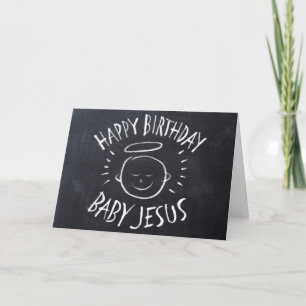 Happy Birthday Jesus - Chalkboard Christmas Card