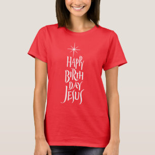 Happy Birthday Jesus Christian Christmas Star T-Shirt