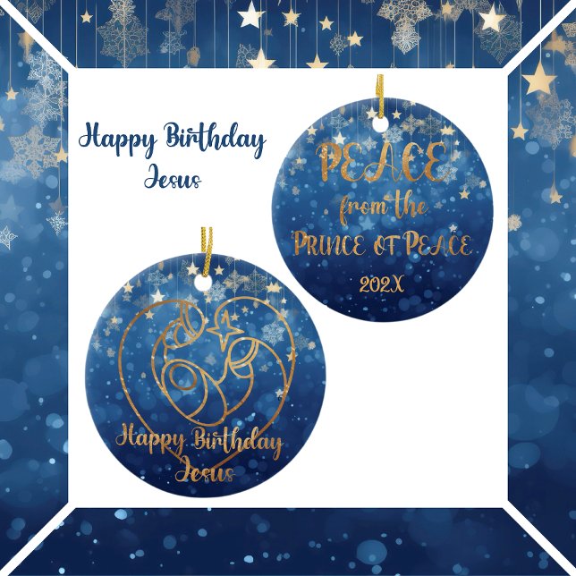 Happy Birthday Jesus Christmas Ceramic Tree Decoration (Creator Uploaded)