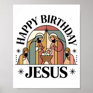 Happy Birthday Jesus Christmas Christian Outfit To Poster