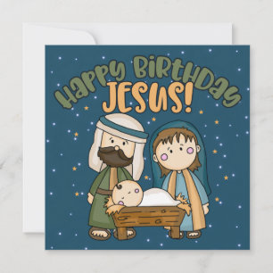 Happy Birthday Jesus Christmas Greeting Card