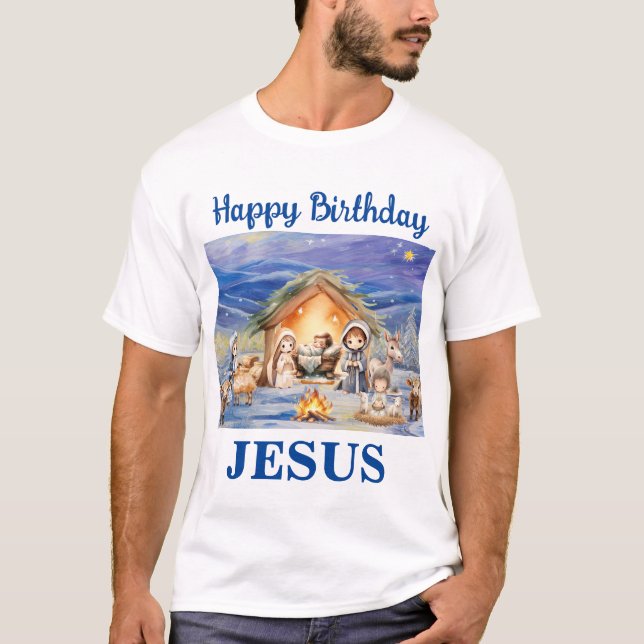 Happy Birthday Jesus Christmas Men's T-shirt (Front)
