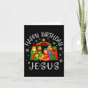 Happy Birthday Jesus Christmas Pajamas Xmas Squad  Card