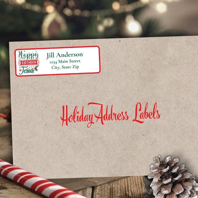 Happy Birthday Jesus Christmas Return Address (Happy Birthday Jesus Christmas Return Address Label)