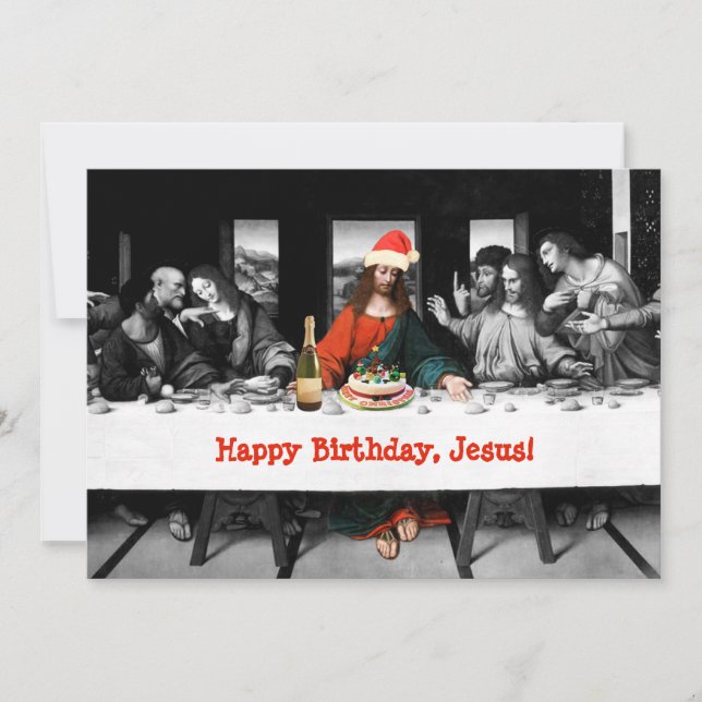 Happy Birthday, Jesus! Funny Christmas Invitation (Front)