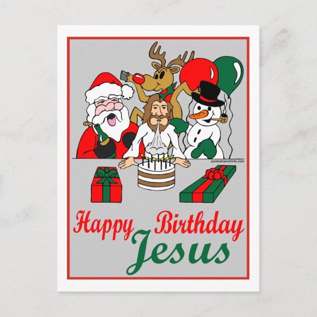 Happy Birthday Jesus Holiday Postcard (Front)