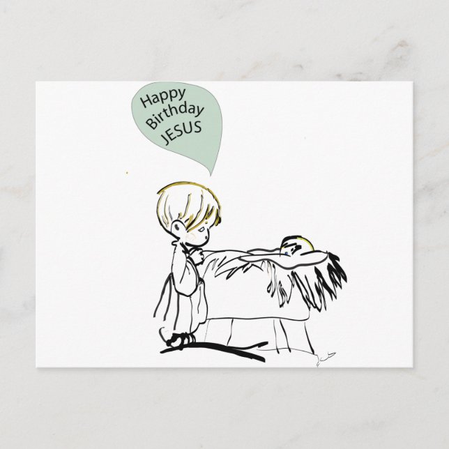 happy birthday jesus holiday postcard (Front)