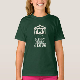 Happy Birthday Jesus Nativity Scene Christmas T-Shirt