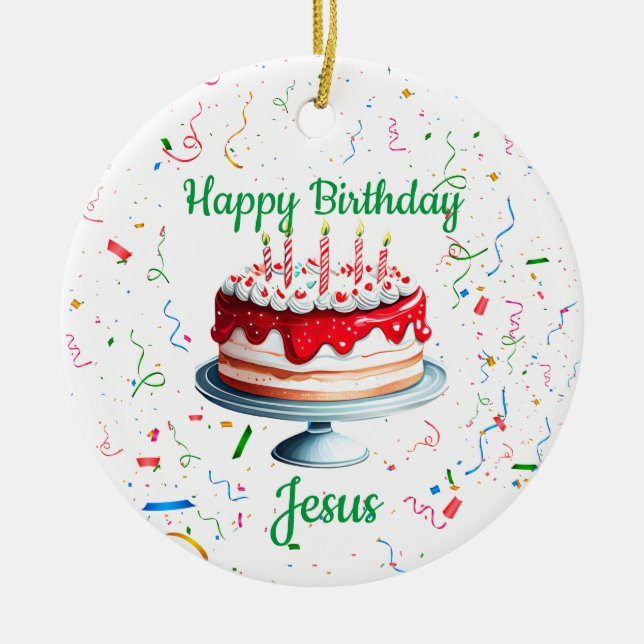 Happy Birthday Jesus Ornament (Front)