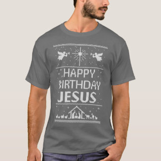 Happy Birthday Jesus Ugly Christmas Sweater Scandi