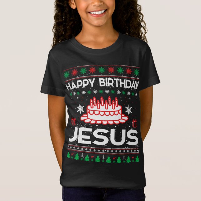 Happy Birthday Jesus Ugly Sweater Christmas Funny (Front)
