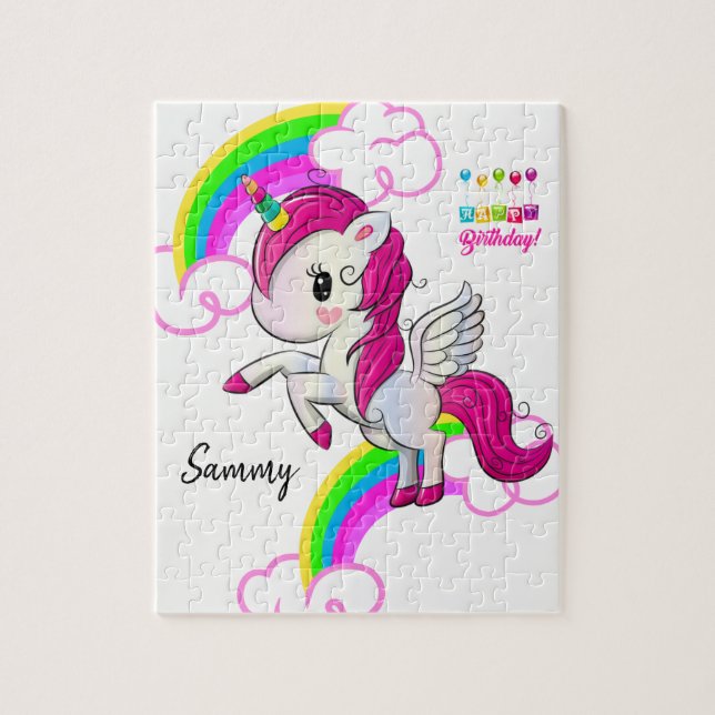 Happy Birthday Jigsaw Puzzle Unicorn (Vertical)