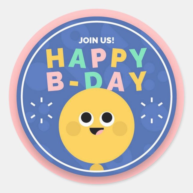 Happy Birthday Join Us Envelope Seal  (Front)