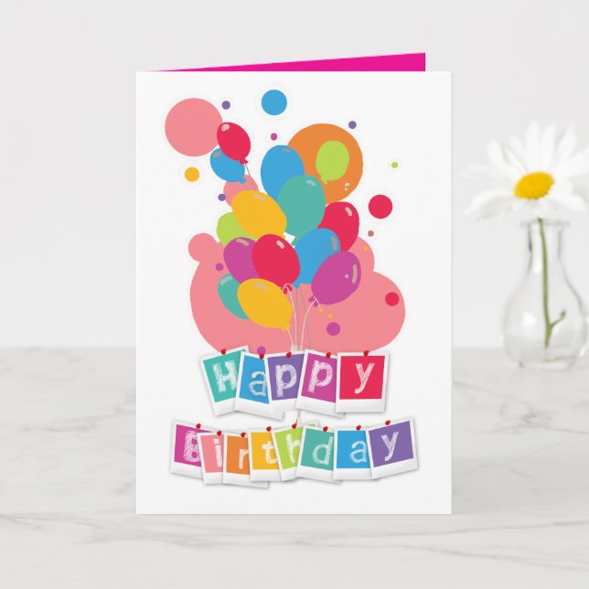 Happy Birthday – Joyful Celebration Design Card (Small Plant)
