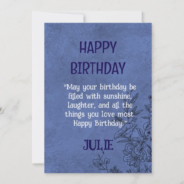 HAPPY BIRTHDAY JULIE INVITATION (Front)