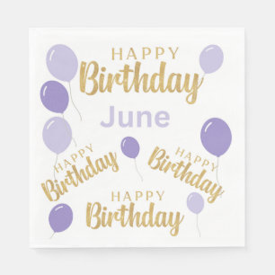 Happy birthday June birthdays Paper Napkin
