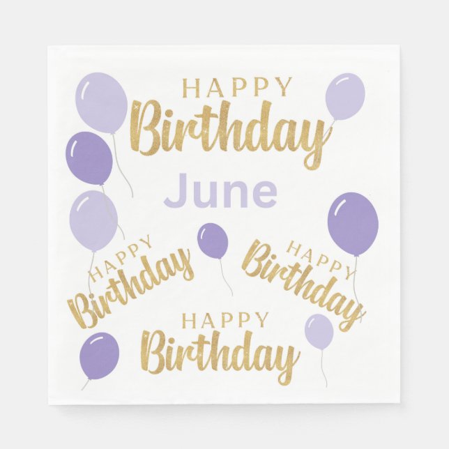 Happy birthday June birthdays Paper Napkin (Front)