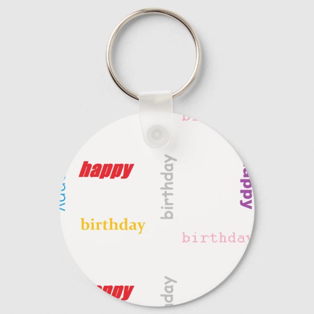 Happy birthday key ring (Front)