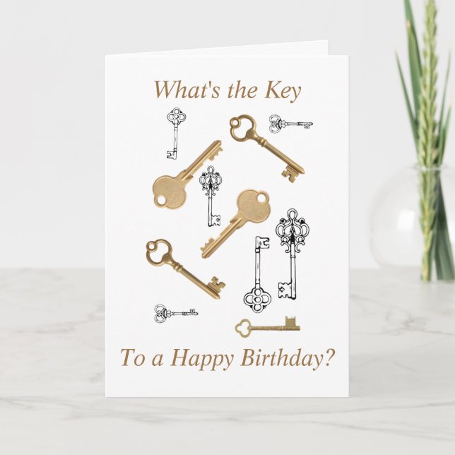 Happy Birthday KEYS Personalise Card (Front)