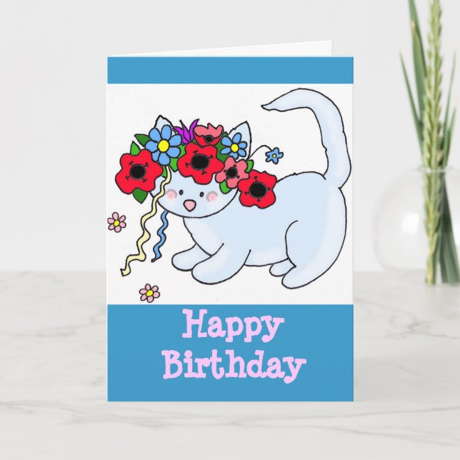 Happy Birthday Kitten Card (Front)