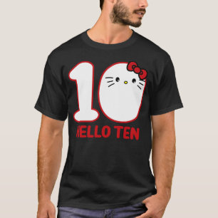 Happy Birthday Kitty, Cute Hello Ten Bday 10th Kaw T-Shirt