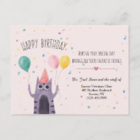 Happy Birthday Kitty Postcard