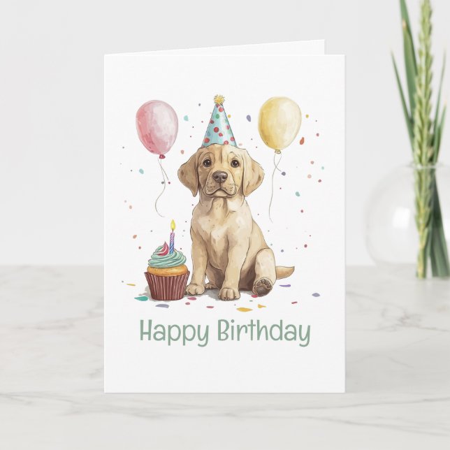 Happy Birthday Labrador Retriever Dogs Card (Front)