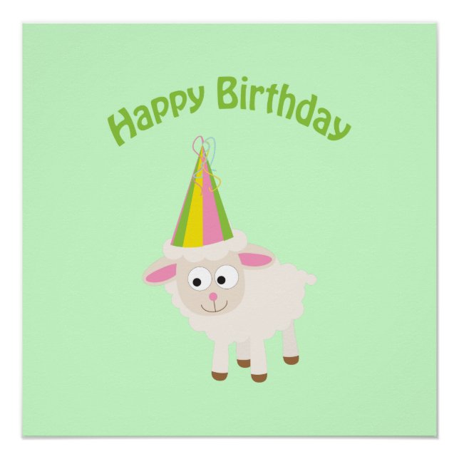 Happy birthday Lamb Poster (Front)