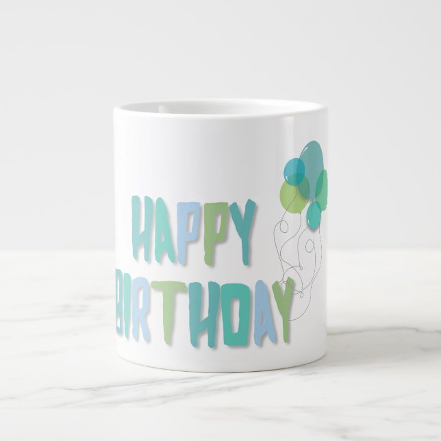 Happy Birthday Large Coffee Mug (Front)