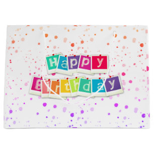 Happy birthday large gift bag