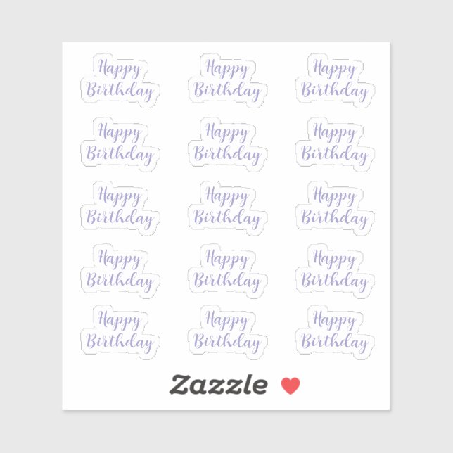 Happy Birthday Lavender Purple Custom Text Age (Sheet)